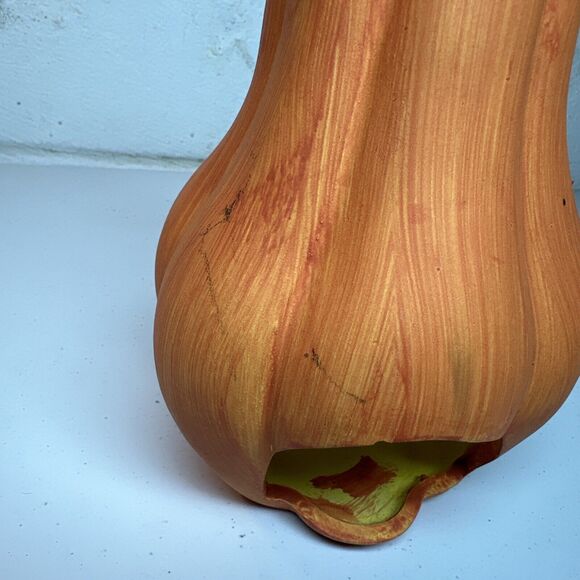 3 Vintage Ceramic Pumpkin Jack-O-Lantern Candle Holder Halloween Anamorphic - Picture 4 of 8